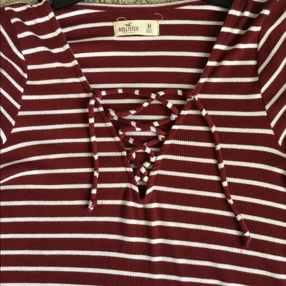 Hollister stripped lace up shirt - Picture 4 of 4